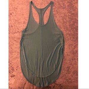✨FREE PEOPLE✨ Aqua Razorback side slits tank top